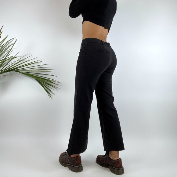 Vintage Y2K Indie Grunge Low Rise Women's Black Dress Pants Capris / Size: 5 - Picture 2 of 3